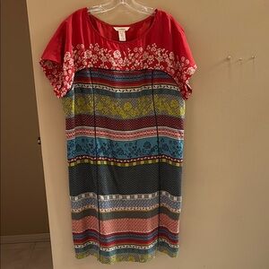 Sundance Silk Colorful Floral and Striped Dress NWOT